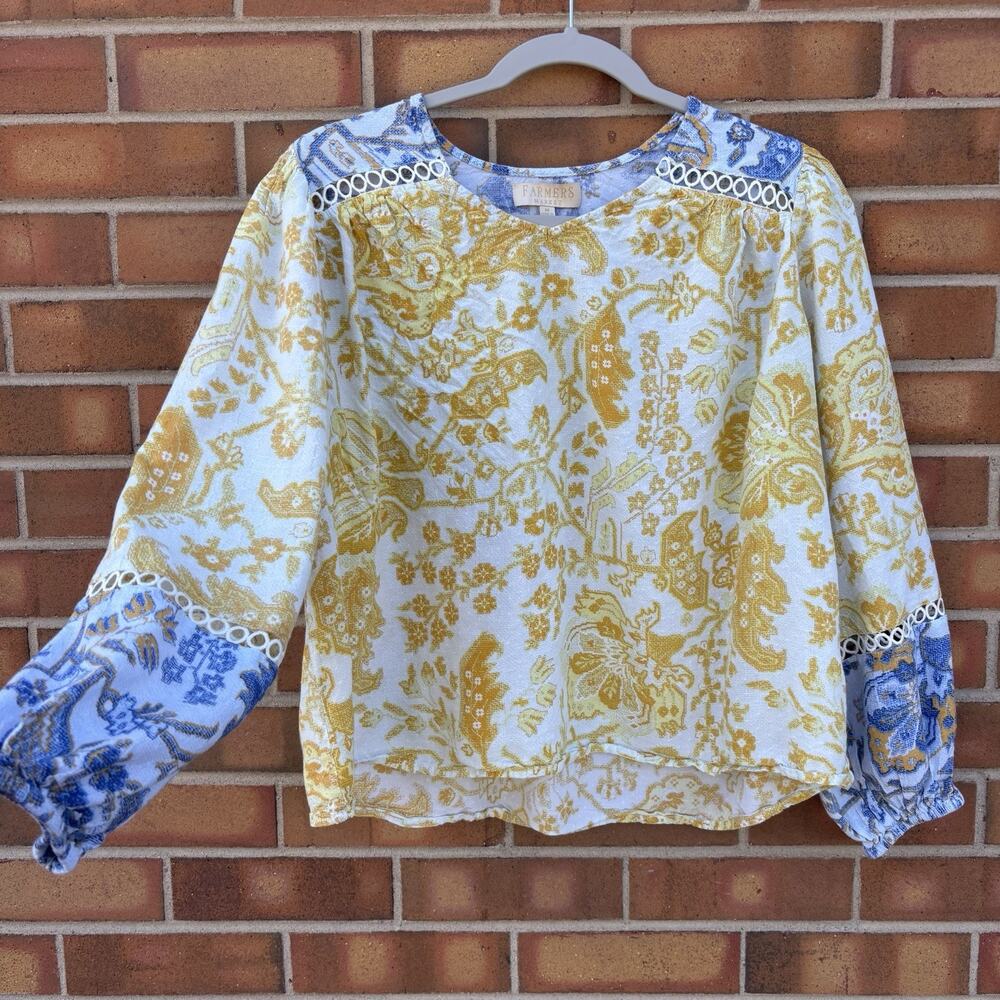 Farmers Market Boho Chic Cottagecore Womens Medium Flowy Top